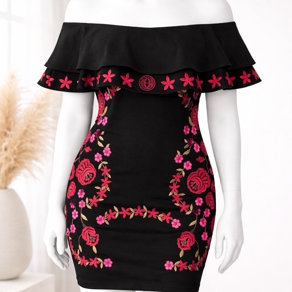 Herencia Clothing Aztec Princess Embroidered Dress